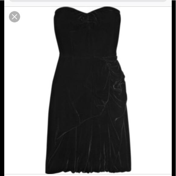 Marc by Marc Jacobs Black Velvet Strapless Mini Dress with Built in Bra - 4 - Picture 2 of 12